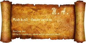 Makkai Amaranta névjegykártya